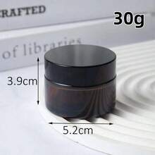 1 个 5g/20g/30g/50g 空棕色玻璃罐，带内衬和黑色盖子，1 盎司面霜、保湿霜、眼霜、乳液、化妆品包装瓶、家居生活、储物容器、收纳瓶、罐子、分隔瓶和罐子、旅行必备品、学校必备品 - 黑色 - 查看 6