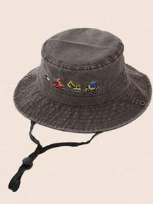 1 件儿童汽车刺绣渔夫帽，防晒帽适合徒步旅行和骑自行车 - 1PC - 查看 24