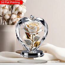 2D Plano, ¡¡¡¡Esto es 2D, no 3D!!!! Hermoso adorno de rosa 2D plano, decoraciones acrílicas planas para el escritorio, decoración del hogar y festividades, 2D Plano
