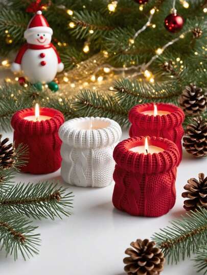 1. 1 件多肉植物花盆硅胶模具 - 不粘且易于脱模，耐热且可重复使用，适用于石膏/水泥/树脂工艺品和蜡烛制作，非常适合圣诞节装饰容器和家用多肉植物盆栽