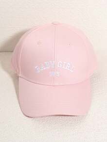 1 chiếc mũ lưỡi trai mềm mại, có thể điều chỉnh kích cỡ, kiểu dáng thường ngày cho bé gái, màu hồng. - Hồng - Xem 17