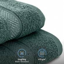 Komfortec Set Of 8 Hand Towels 100% Cotton, 4 Bath Towels 70 X 140 Cm And 4 Hand Towels 50 X 100 Cm, Terry Cloth, Soft, Towel, Large, Anthracite Grey/Blossom Pink - Dark Green - View 4