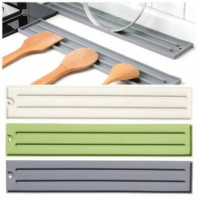 1 pieza Bandeja organizadora multifuncional para el fregadero - Diseño antideslizante e impermeable para almacenar tapas, cucharas, tablas de cortar - Ahorra espacio, resistente a las manchas para encimera, fregadero, ideal para cocinas pequeñas