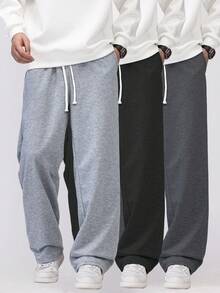 Men's Casual Sports Pants, With A Loose Straight-Leg Fit And A Drapey Feel, Suitable For Wearing At Home And Outdoor Activities, And Can Be Used As A Couple's Gift. Made Of 100% Polyester Fiber, It Comes With A Drawstring Waistband For Easy Adjustment, And There Are Multiple Colors Available.The Pants Are Made Of 100% Polyester, A Thin, Loose-Fitting Casual Jogging Sportswear.