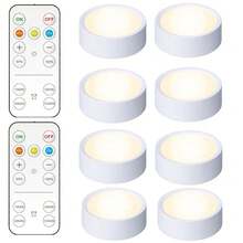 LED 橱柜下照明，带遥控器的电池供电 LED 冰球灯，3 种颜色照明橱柜下灯，壁橱下灯，贴灯，厨房、柜台、壁橱台下灯 - 白色 - 查看 21