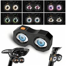 SPNANMA 2025 升级版恶魔眼自行车尾灯，防水智能 LED 自行车尾灯，带 82 个预设，可编程恶魔眼自行车尾灯，带 Type-C 充电，自行车安装支架 - A1 - 查看 9