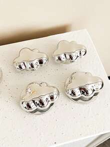 1 Silver Cute Cloud-Shaped Mobile Phone Sliding Stand, Magnetic Suction/Back-Sticking Retractable Mobile Phone Support Frame Compatible With IPhone, Android Phone, Gift For Birthday, Family, Friends Push-Pull Phone Grip Phone Holder Phone Accessories