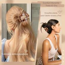 Horquillas Planas para Cabello, Pinzas para el Cabello Planas y Curvas para Mujeres Cómodas, Pinzasómicas Curvas para el Cabello Antideslizante para Cabello Grueso y - 1 - Ver 7