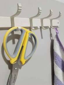 1 Piece Of Cream Colored Door Hook, Space Aluminum Bathroom Wall Mounted Cabinet Coat Hook, No-Drill Wall Backpack Storage Adhesive Hook, Suitable For Kitchen, Bathroom, Balcony, Etc