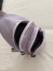 紫色尼龙迷你运动胸包/手机袋 - 紫色 - 查看 5