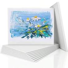 Lienzo Para Pintar Para Pintura Acrílica Y Arte Al Óleo 20 piezas 5x7 8x10 9x12 11x14 pulgadas 100% Algodón Sin Ácidos Lienzos Para Pintar Para Artistas Profesionales Pintores De Hobby Niños Y Principiantes bastidores para pintar niños - Blanco - Ver 2