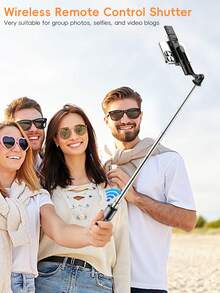 Palo de selfie inalámbrico Bluetooth STICKMAG de 74CM/29.1in, equipado con luz de belleza LED de tres velocidades ajustables, trípode giratorio de 360° de acero inoxidable antivibración, para sujetar en mano o de pie, compatible con iPhone 16 15 14 13 12 11e/Max/Pro/Xs/Xr/X/Plus y Galaxy S25/S24/S23/S22Ultra