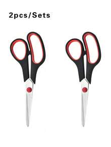 1/3pcs/Set Scissors With Ultra Sharp Blades, Multipurpose Sharp Sewing Craft Fabric Scissors For Office Home High/Middle School Student Office Teacher Art Supplies, Soft Comfort-Grip Right/Left Handles - Multicolor - View 13