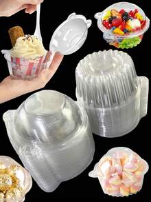 10/20/30 buc Cutii pentru tort stivuibile cu capace, Cutie transparentă din plastic pentru tort, Cutii transparente pentru ambalare fructe, Suporturi manuale pentru tort cu capac, Potrivite pentru deserturi, nunți, petreceri, Crăciun, zile de naștere, ambalaje la pachet, pungă pentru alimente, cutie pentru alimente, plăcintă, sandvișuri, accesorii de copt, organizare și depozitare în bucătărie, Decorațiuni de Crăciun, Pijamale de Crăciun, Cadouri de Crăciun, Decor de Crăciun