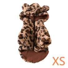 Autumn/Winter Pet Cat Dog Rabbit Fur Hooded Leopard Print Jacket, Thermal Lined Warm Outerwear For British Shorthair, Ragdoll Cats, Small/Medium Pets