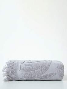 1pc Lightweight Towel Set, Gray Leaf Pattern, Rectangular 70*140cm Bath Towel & 34*74cm/34*34cm Hand Towel, Quick-Dry, Absorbent, Soft, Suitable For Bathroom, Kitchen, Travel, Gifts, Gym, Beach, Hotel, Salon Shower Towels For Beauty Salon, Hotel Sports,Home Essentials, Towel, Skin Care Bath Towel Sheet