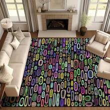 1pc Luxurious Patterned Plush Soft Creative Area Rug, Fashionable Carpet Suitable For Indoor/Outdoor, Machine Washable, Home Decor - Multicolor - View 6
