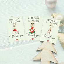 10件套女士圣诞节日钥匙扣套装 - 驯鹿、雪花、姜饼人、圣诞老人等，附赠感谢卡 - 坚固耐用的锌合金材质 - 送给老师、妈妈、女朋友、闺蜜的贴心礼物 - 生日、圣诞节、感恩节、教师节、婚礼、毕业典礼等场合皆宜，可作包包挂饰或汽车挂件，也可作为姐妹礼物。 - 彩色 - 查看 3