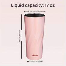 20oz 304 Stainless Steel Insulated Water Bottle, Solid Pink Braided Design, Thermal Insulated Travel Mug, High-Quality Car Cup, Office Coffee Cup, Large Capacity Tumbler