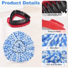 Mop Heads Replacement For Ocedar, Mop Replace Head For Ocedar EasyWring 1 Tank, Microfiber Spin Mop Refills, Include 5 Spin Mop Replacement Head Deep Cleaning Machine Washable With 2 Scrubber Mop Head - 3個拖把頭和2個擦洗器 - 查看 5