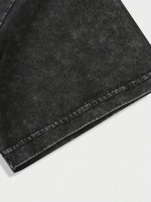 Love Yourz Jermaine Cole Quote Graphic Water Washed T-Shirts, Round Short Sleeved Tees, Summer Street T-Shirts, Holiday Gifts - 黑色 - 查看 5