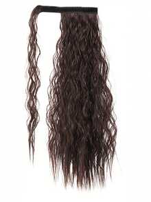 18-30 Inch Black/Brown/Golden Curly Wavy Invisible Corn Silk Ponytail Hairpiece With Claw Clip, Fluffy Ponytail Hair Extensions Suitable For Women And Girls, For Party And Daily Use - Black-brown - 查看 38