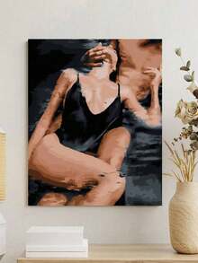 DIY Paint By Numbers For Adults - Beautiful Women Art Kit, 16x20 Inch Acrylic Painting Set With Brushes And Paints, Frameless Wall Decor Craft, Ideal Gift For Birthdays, Father'S Day, Christmas, Mother'S Day - Nhiều màu - Xem 3