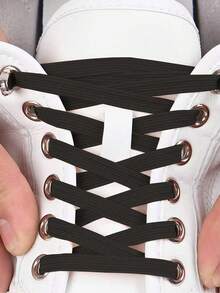 QKC 6mm Wide No Tie Shoelaces With Button Closure, Elastic Quick Lock Laces, One-Key Tightening, Lightweight And Easy To Install, Suitable For Sneakers, Boots, For Men And Women, Athletic Shoes, Casual Shoes, Smooth Texture, Structure, Busy Professionals, Slip-On Shoes, Fashionable Design, High-Quality Materials, Active Lifestyle