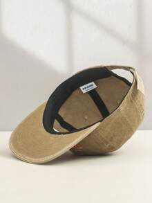 1pc Vintage Washed Embroidered Letter Soft Top Baseball Cap, Retro Style Adjustable Snapback Hat