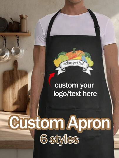 Customized Apron,With Pockets,Chef Printed Apron, Printed Kitchen Apron For Women & Men, Personalized Gift, Cute Apron For Women Men, Printed Apron,With Pockets