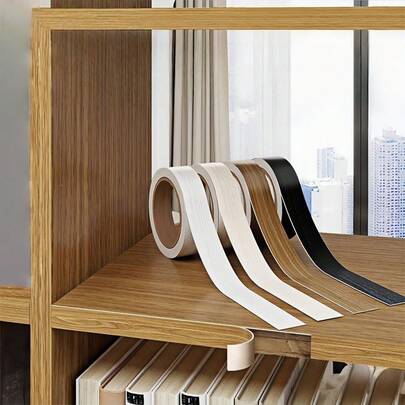 10m Self-Adhesive Wood Grain Furniture Edge Banding, Self-Adhesive Edging Tape, Wall Decor, Door Frame Repair Strips, Multi-Purpose Decorative