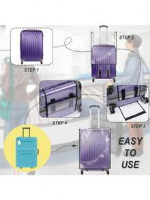 Transparent Luggage Cover, Wide Hook And Loop Thickened Wear-Resistant Waterproof Travel Luggage Dust Cover - PVC Luggage Transparent Cover - Waterproof Plastic Protective Sleeve For Luggage And Bags Travel Accessory, Suitable For 18 Inches To 30 Inches, Transparent PVC Luggage Case Cover, Essential Travel Accessory For Vacation Trips Bag For School School Accessories School Stuff - Clear - View 5