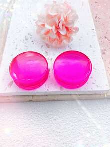 一对透明蓝玻璃实心耳塞，无螺纹扩耳器，耳塞，隧道式穿孔饰品，适合男女日常佩戴，6-30 毫米 - 粉色 - 查看 17