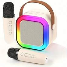 Altavoz Bluetooth Portátil Para Karaoke Con 2 Micrófonos - Blanco - Ver 2