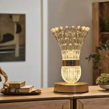 مصباح طاولة ذو أجواء وجو كريستالي LED، بتصميم فني بسيط وأنيق، مصباح ليلي، تركيبة إضاءة معدنية أكريليكية إبداعية، مناسب لغرفة النوم والصالة وطاولة السرير والرف، مصباح ديكوري للأجواء، زينة عيد الميلاد 2025، ديكورات هالوين، ديكورات منزلية لعيد الميلاد، ديكورات غرفة، المنزل، المطبخ