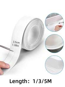 1 Roll Waterproof Self-Adhesive Caulk Tape, 1.5 Inch X 10.5 Ft, For Toilet Sealer, Toilet Base, Kitchen, Bathroom, Sink, Shower, Bathtub Edges, PVC Caulk Strips Bathroom Accessories Bathroom Tools