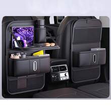 1 pieza Bolsa de almacenamiento versátil para el respaldo del asiento del coche, organizador multifuncional para el asiento trasero para una mayor comodidad, caja de pañuelos y portavasos de estilo elegante para el coche, bandeja plegable de fácil acceso, perfecto para viajes por carretera, salidas familiares y viajes diarios, mantenga su vehículo ordenado y limpio con este accesorio esencial, regalo ideal para entusiastas del automóvil y padres ocupados, mejore su experiencia de conducción con soluciones de almacenamiento prácticas, imprescindible para todo propietario de automóvil, eleve el interior de su automóvil con un diseño funcional y elegante.