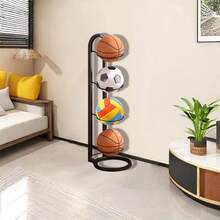 3-Layer White Basketball Storage Rack