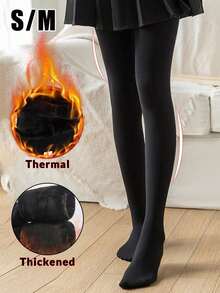 220g/80g Thick Tights, Warm Leggings For Women, Winter Thermal Lined Opaque Pantyhose, High Waist Elastic Skinny Sexy Semi-Sheer Tights, 220g Leggings - Multicolor - View 9