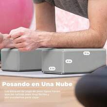 Bloques de Yoga de Alta Densidad , Bloque Para Yoga o Pilates, Yoga Blocks con Correa para Apoyar y Profundizar Posturas, Superficie Ligera, Resistente al Olor y Antideslizante para Yoga, Pilates y Meditación - Gris - Ver 5