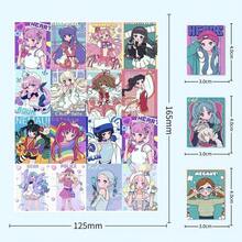63pcs Anime Cartoon Girl Stickers, Paper Self-Adhesive Decals For Luggage, Phone Cases, Laptops, Helmets, Skateboards, Waterproof DIY Decorative Stickers With Glossy Finish, Asymmetrical Shapes For Plastic Surfaces - Single Use