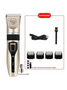 Professional Dog Grooming Kit, Quiet Dog Clipper Set, USB Rechargeable Wireless Pet Grooming Tool For Cats And Dogs