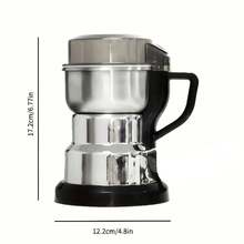 1pc Grain Grinder, Whole Grain Pulverizer, Small Household Pulverizer, Pulverizer, High-Power Crusher, Easy To Use, High-Hardness Grinding Core, 304 Stainless Steel Blade Of Aluminum Alloy Body, Fine Powder, Suitable For Kitchen And Home Use, Multi-Functional Purposes. - 銀色研磨機(附湯匙刷) - 查看 8