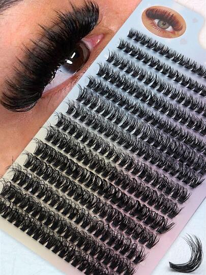 240 قطعة/280 قطعة من إطالة رموش فردية من نوع D مجعد الروسية، مناسبة لأدوات مكياج إطالة الرموش، سميكة ومجعدة، مناسبة للاستخدام المنزلي DIY، قابلة لإعادة الاستخدام، مناسبة للمبتدئين، عناقيد رموش ناعمة وفضفاضة، أطوال مختلطة