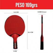 LARCA Raqueta de Ping Pong Profesional de Resina Termoestable Resistente a Cualquier Clima Mayor Control y Velocidad en Tus Juegos Tennis Paddle Tenis de Mesa Ping Pong Color Rojo Aussen X10 - como en la foto - Ver 7