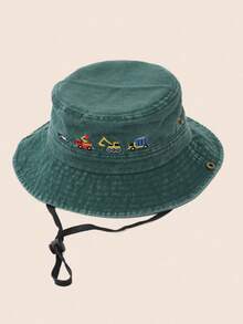 1 件儿童汽车刺绣渔夫帽，防晒帽适合徒步旅行和骑自行车 - 1PC - 查看 23