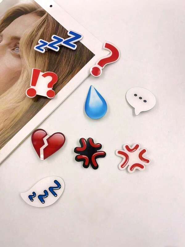 1/10pcs Cute Expression Acrylic Hair Clips, Including Sweating, Angry And Furious Expressions, Suitable For Daily Outings, Hair Clip Rest, Makeup, Nape, Side Hair And Other Occasions, Creative, Fresh, Cute, Gift For Women [Surface Has A Protective Film That Can Be Peeled Off, Not Scratches On The Product Itself], Head Accessories, Hair Accessories For Women