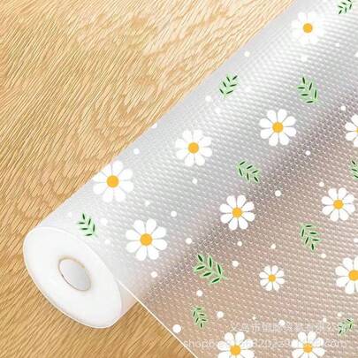 1 卷搁板衬垫、防滑橱柜抽屉搁板衬垫、防水冰箱衬垫、可切割橱柜抽屉衬垫、非粘性冰箱衬垫 EVA 餐垫、防油、防水、防污橱柜垫、可清洗抽屉衬垫，适用于厨房、橱柜和学校浴室、办公室、家居、旅行、母亲节装饰