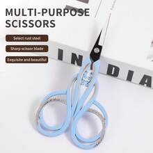 1pc Stainless Steel Ombre Precision Scissors, Multifunctional Vintage Beauty Embroidery Scissors Suitable For Facial Hair, Eyebrows, Eyelashes, Beard, Nose - Professional Beauty Scissors For Home, Travel And Outdoor Use,Makeup,Cheap,Room Decor,Vanity,Travel,Bedroom,Makeup Accessories
