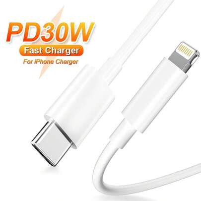3.3ft/6.6ft Fast Charging Cable Type-C To Lightning For IPhone, High-Efficiency Data Transfer Cable Compatible With IPhone 14 Pro Max/14 Pro/14 Plus/14/13/12/11/XS/XR/8/7/6/IPad Series
